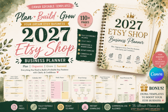 Download 2027 Etsy Shop Business Planner - Business Collection
