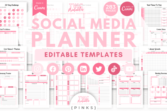 Download Social Media Planner Canva Templates - Social media planner Collection