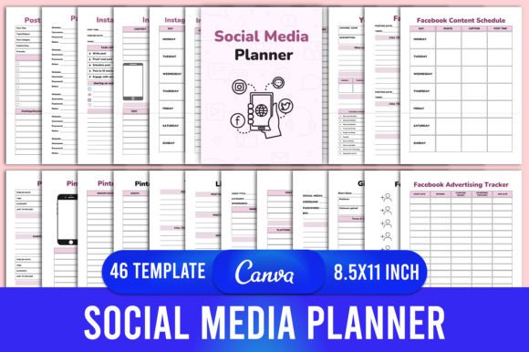 Download Social Media Planner Canva Interior - Social media planner Collection