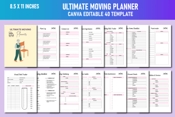 Download Ultimate Moving Planner Canva KDP - Ultimate moving planner Collection