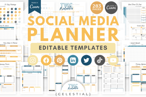 Download Social Media Planner Canva Templates |CE - Social media planner Collection