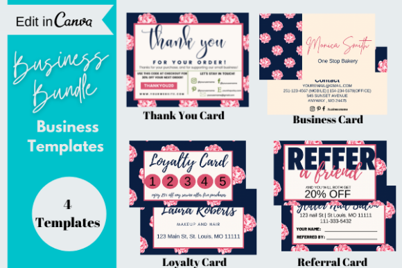 Download Small Business Card Bundle, Canva Templates - Business Collection