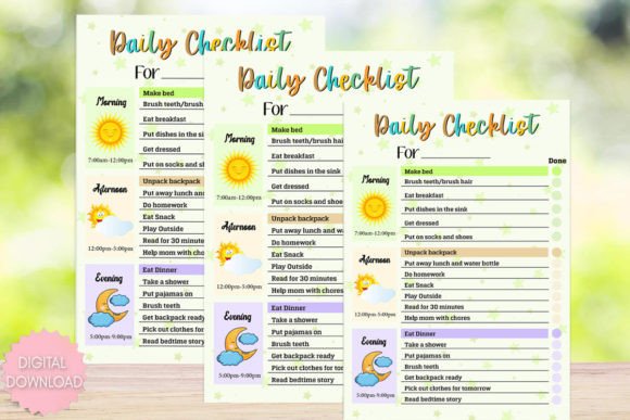 Download Kids Daily Checklist Schedule Printable - Daily checklist Collection