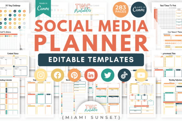 Download Social Media Planner Canva Templates - Social media planner Collection