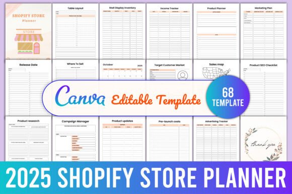 Download Editable 2025 Shopify Store Planner - Premium Resources