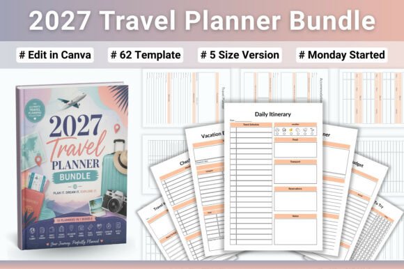 Download ✈️ 2027 Travel Planner Bundle - Travel planner Collection