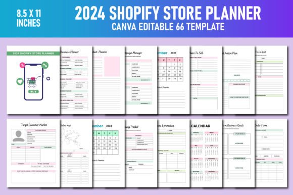 Download 2024 Shopify Store Planner Canva KDP - Shopify store planner Collection